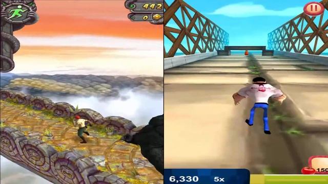 Temple Run 2 vs Agent Bull Run Endless Racing смотреть онлайн
