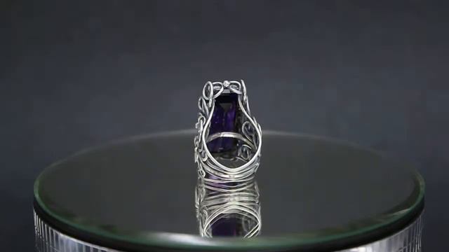Серебряное кольцо с аметистом смотреть онлайн