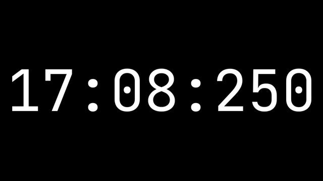 Countdown timer 34 minutes, 49 seconds [34:49:000] - White on black with milliseconds смотреть онлайн