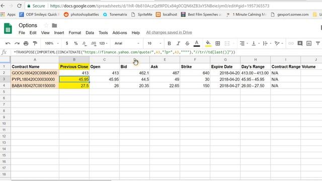 Get Options data using Google Sheets and Yahoo Finance смотреть онлайн