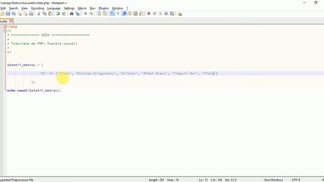 Tutoriale de PHP - 55. Funcția count() смотреть онлайн