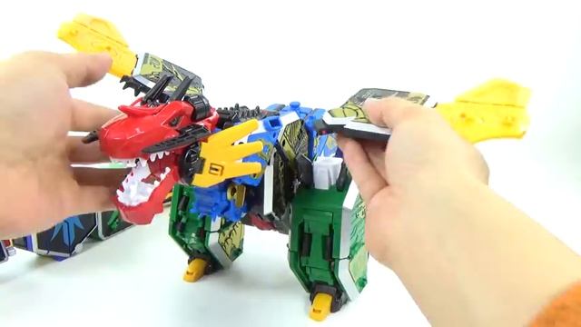 PowerRangers Origami Samurai Megazord VS CaptainDino Solid MegaDino Transformation