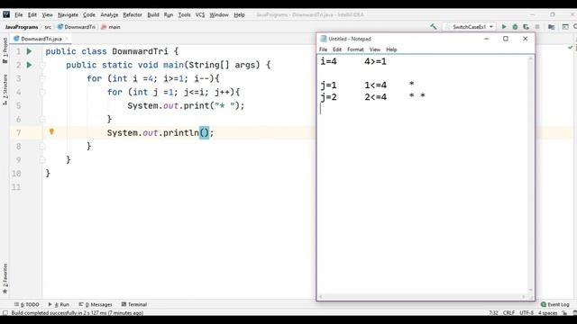 Pattern 8 - Java program to print Downward Triangle Star || Java Pattern Programs смотреть онлайн