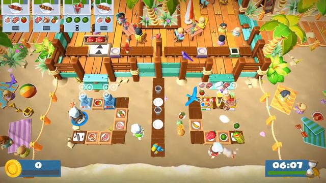 Overcooked 2 - Surf 'N' Turf Stage 3-4 | 4 Players 4 Stars