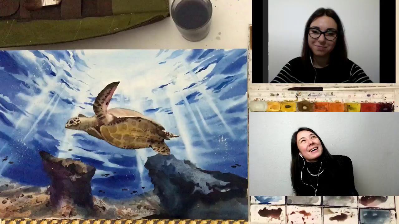 Онлайн-урок "Художник под водой" | Как нарисовать черепаху смотреть онлайн