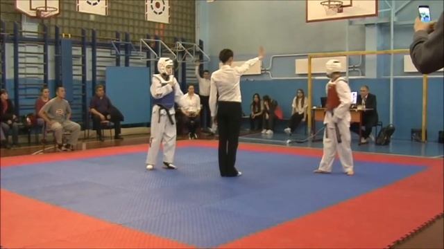 Taekwondo WTF. V Открытое Первенство района Кузьминки. 29.03.2015. Кунделев-Алешин. смотреть онлайн