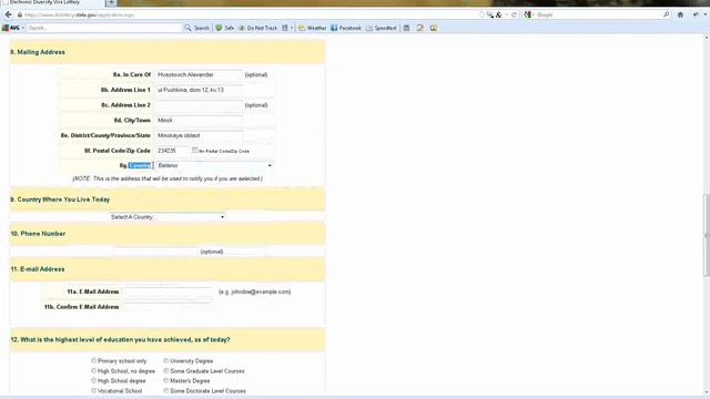 Заполнение анкеты на лотерею грин кард 2014 (dv lottery 2014) смотреть онлайн