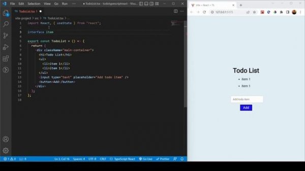 Create a Todo List in React Typescript From Scratch - Frontend