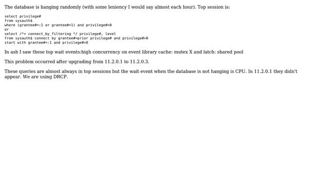 Oracle DB hanging after upgrade to 11.2.0.3 (2 Solutions!!) смотреть онлайн