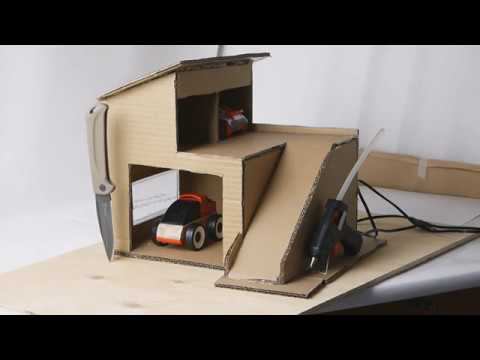 Детская игрушка Гараж дом из картона своими руками смотреть онлайн