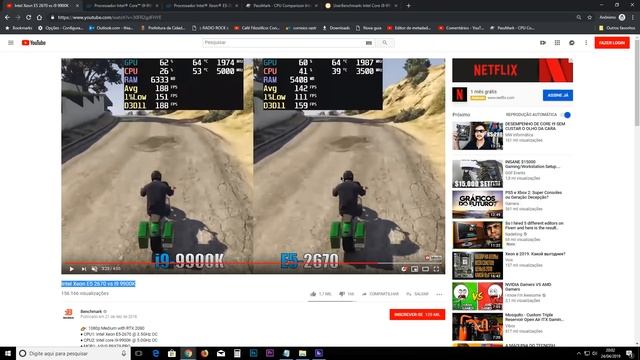 XEON E5 2670 VS I9 9900K EITA! Comparativo teórico! смотреть онлайн