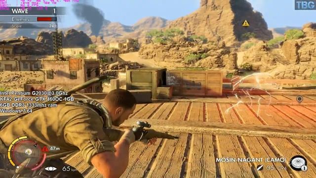 Sniper Elite 3: Intel Pentium G2030 & nVidia GeForce GTX 460 смотреть онлайн