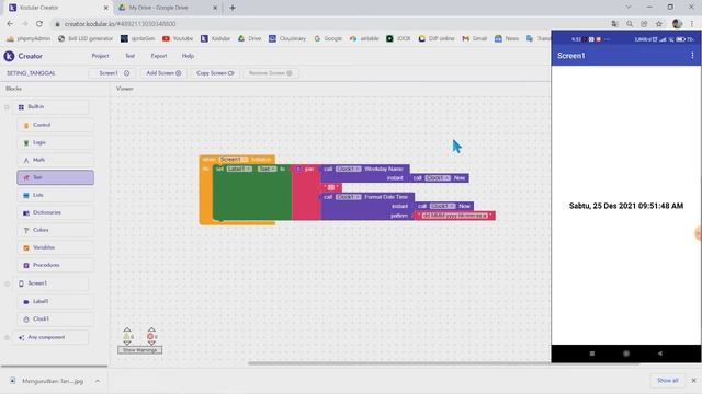 TIPS : Tutorial Cara Mudah Menampilkan HARI, TANGGAL dan JAM | Kodular смотреть онлайн
