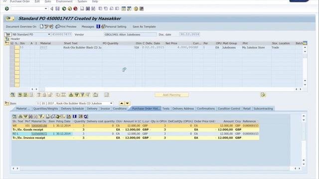 Display Purchase Order History смотреть онлайн