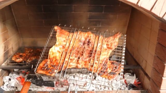 Crispy Grilled Chicken! The secret of fast food cutting! смотреть онлайн