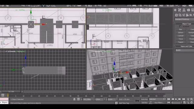 Многоэтажное здание 3д макс