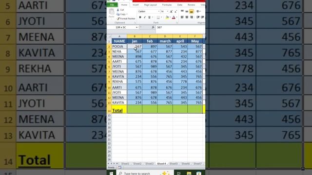 How To Shortcut Sum In Excel #excel#exceltutorial#advanceexcel