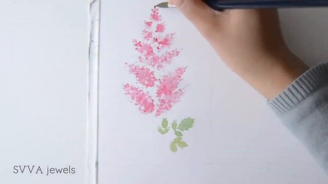 How to Watercolor: Lovely Pink Astilbe Plant смотреть онлайн