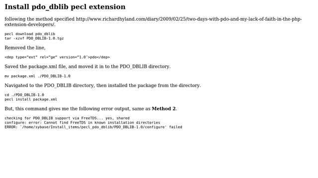DevOps & SysAdmins: Php pdo_dblib - cannot find/unable to load freetds (3 Solutions!!) смотреть онлайн