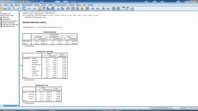 Множественные ответы в spss.Multiple response sets in SPSS. Как вбить анкету в SPSS. смотреть онлайн
