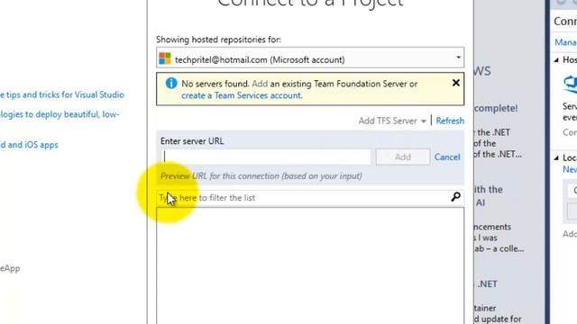 Connect with TFS using Visual Studio 2017 смотреть онлайн