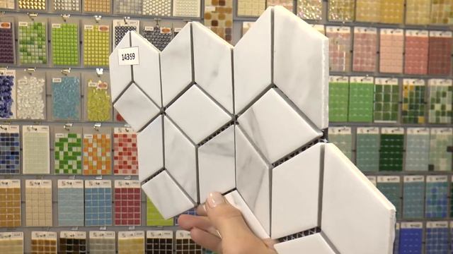 Белая матовая шестиугольная мозаика из керамики, имитация мрамора смотреть онлайн