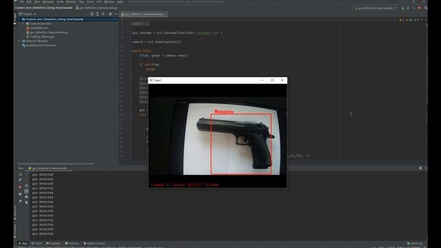 基于Python+OpenCV使用Haar Cascade算法来检测武器(手枪) смотреть онлайн