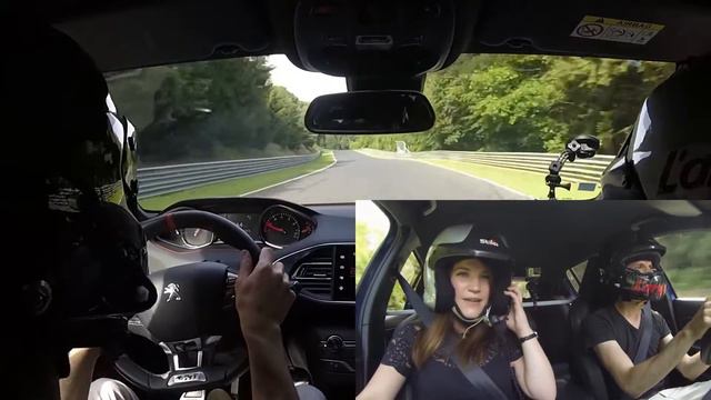 Забавный первый круг Нюрбургринга - Женщину испугало в Peugeot 308 GTi 270 смотреть онлайн