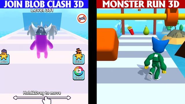 Join Blob Clash 3D Game vs Monster Run 3D Game All Level New Update Power смотреть онлайн