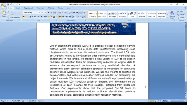 Saliency Based Multilabel Linear Discriminant Analysis all смотреть онлайн