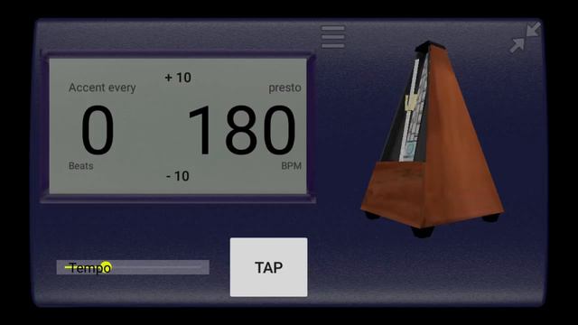 Metronome Technique - Practice one note a time, 180 BPM Metronome Click track смотреть онлайн