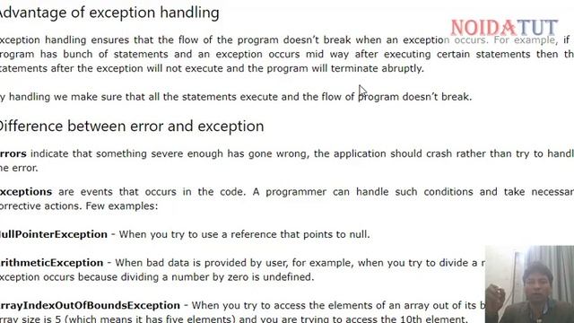 Exception handling in java смотреть онлайн