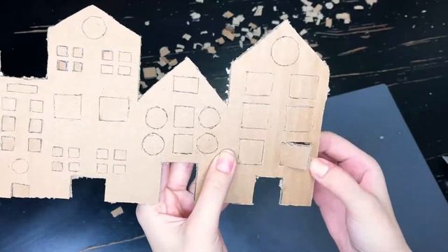 DIY / Пряничные домики из картона / Новогодний декор своими руками / Натуральный звук смотреть онлайн
