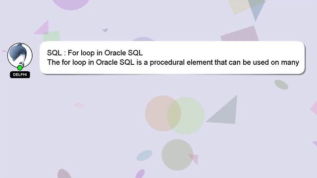 SQL : For loop in Oracle SQL смотреть онлайн