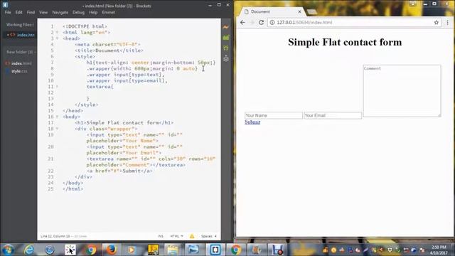 How To Make A Contact Form Using HTML And CSS | Tutorial for Beginners смотреть онлайн