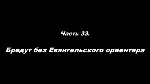 О немощи современного пастырства. Часть 33. Бредут без Евангельского ориентира