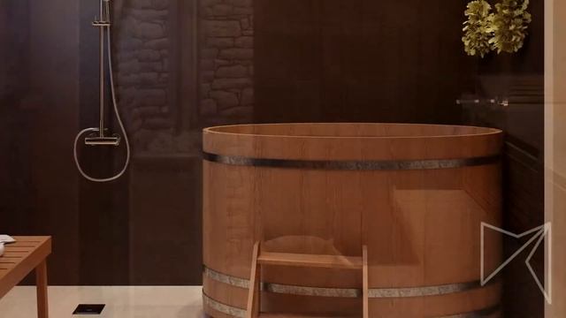 Дизайн-проект банного комплекса на участке КП «Охтинский парк», 86 кв.м. смотреть онлайн