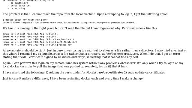 Unix & Linux: Docker CA Cert Issue on docker login смотреть онлайн