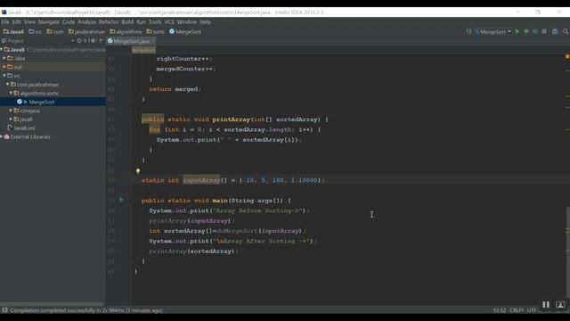 Merge Sort Tutorial - Whiteboard Explanation and Java Code Walkthrough смотреть онлайн