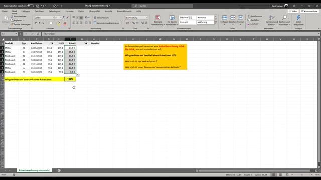 15 Excel Rabattberechnung in Einzelschritten смотреть онлайн