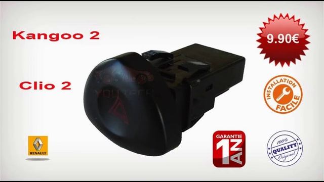 Bouton warning commande feux de detresse Laguna 2 Megane 1 Clio Kangoo 2 Master Trafic смотреть онлайн