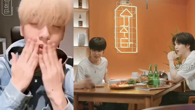 Yoongi and Jimin watching Soobin's "sorry for being cute" challenge смотреть онлайн