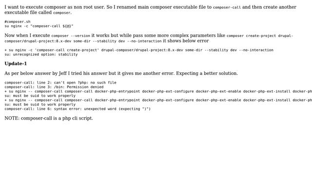 How to pass multiple parameters to su ＜USER＞ -c "command"? смотреть онлайн
