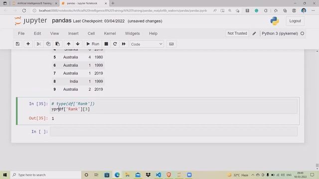pandas |20| How to change or update value in columns and row? |Python |Marathi | смотреть онлайн