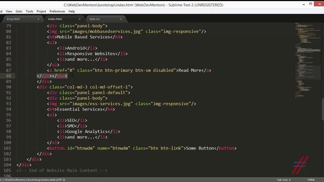 Adding Panels & Styling in Bootstrap смотреть онлайн