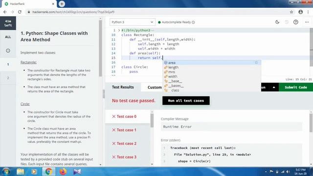 Shape classes with area method | hackerrank | python certification task 1 смотреть онлайн