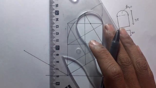 Isometric Drawing Of Semi Circle From Orthographic Projection Engineering Drawing Tutorial Isometri