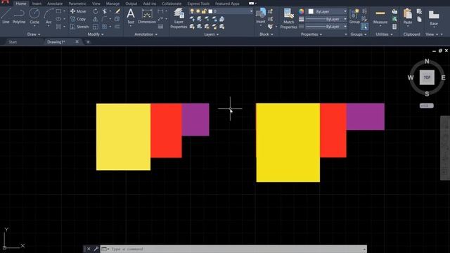 AutoCAD 2021 tutorial: use Draworder tool to bring back, bring front, send above and send under. смотреть онлайн