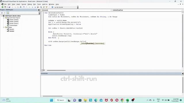Fastest Way How To Delete A Million Rows In Excel In VBA смотреть онлайн