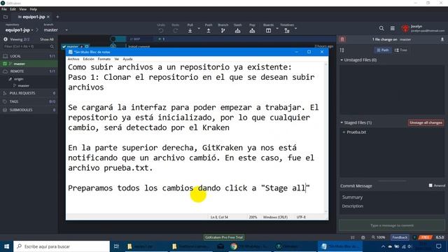 Subir un archivo(o varios) usando GitKraken y GitLab con repositorio remoto clonado смотреть онлайн